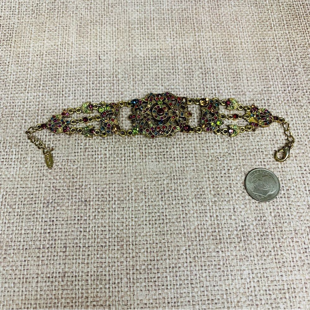 VCLM Gold Victorian Look Crystal Bracelet sold - Picture 1 of 4